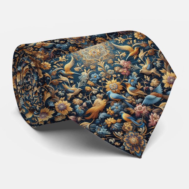 Lyxig persisk designerstil | Falsk siden halsduk Slips (Rullad)