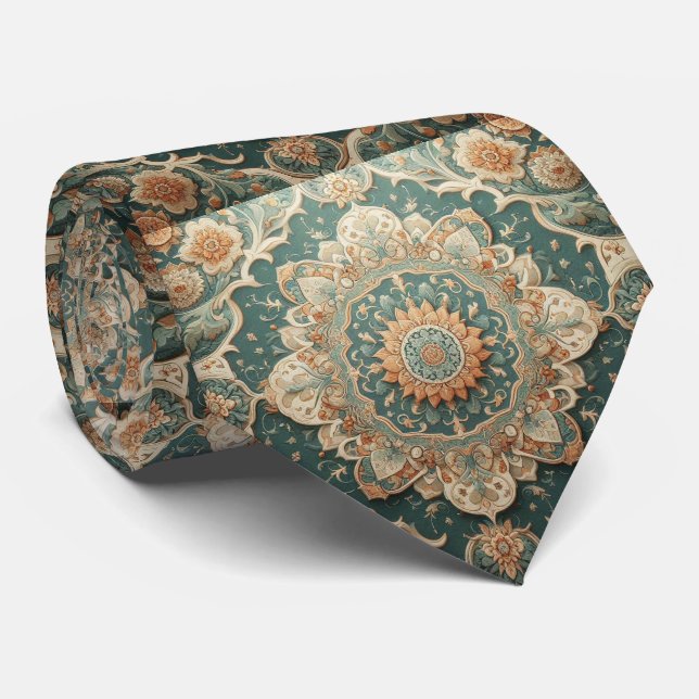 Lyxig persisk designerstil | Falsk siden halsduk Slips (Rullad)