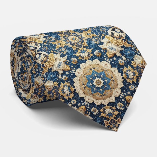 Lyxig persisk designerstil | Falsk siden halsduk Slips (Rullad)
