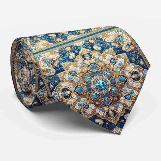Lyxig persisk designerstil | Falsk siden halsduk Slips (Rullad)