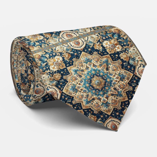 Lyxig persisk designerstil | Falsk sidenhalsduk Slips (Rullad)