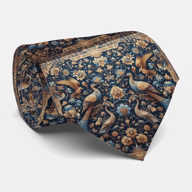 Lyxig persisk designerstil | Falsk sidenhalsduk Slips (Rullad)