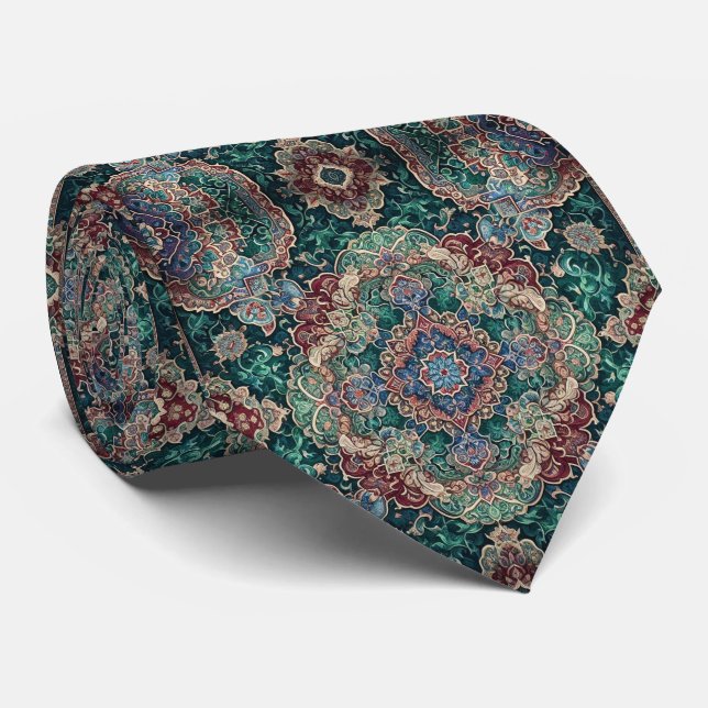 Lyxig persisk designerstil | Falsk silkesnäbb  Slips (Rullad)
