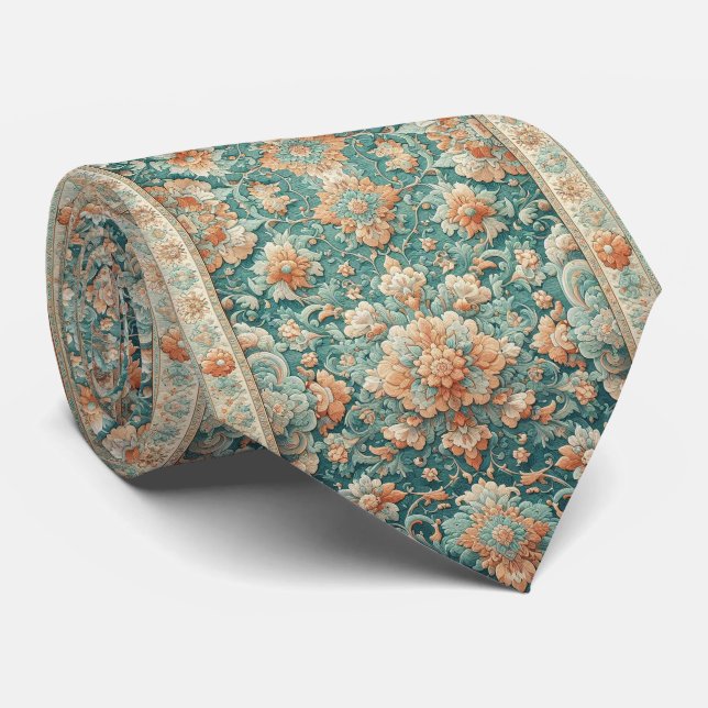 Lyxig persisk designerstil | Falsk silkesnäbb  Slips (Rullad)