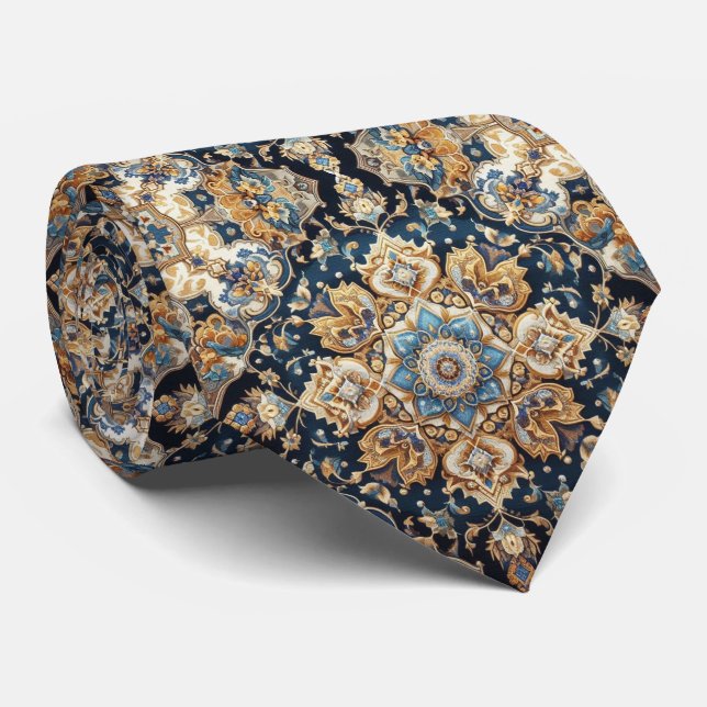 Lyxig persisk designerstil | Falsk silkesnäbb  Slips (Rullad)