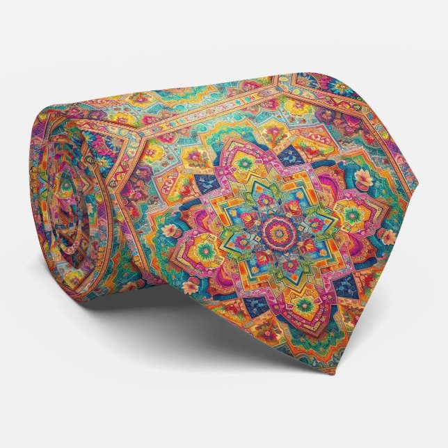 Lyxig persisk designerstil | Falsk silkesnäbband Slips (Rullad)