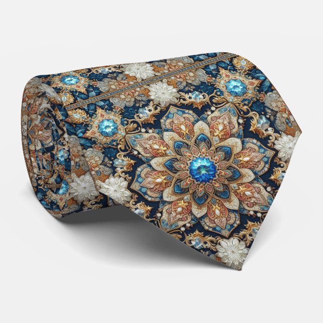 Lyxig persisk designerstil | Falsk silkesnäcka Slips (Rullad)