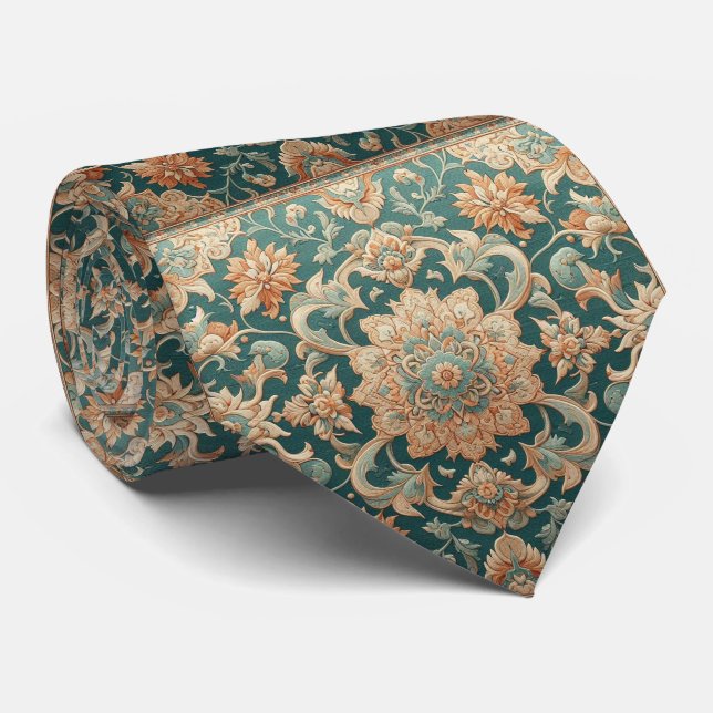 Lyxig persisk designerstil | Falsksilkes halsduk Slips (Rullad)