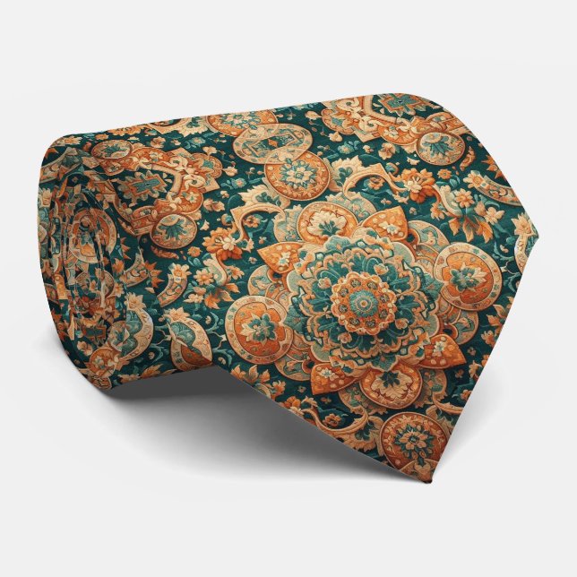 Lyxig persisk designerstil | Falsksilkesnäcka Slips (Rullad)