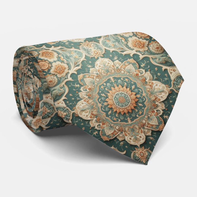 Lyxig persisk designerstil | Falsksilkesnäcka Slips (Rullad)