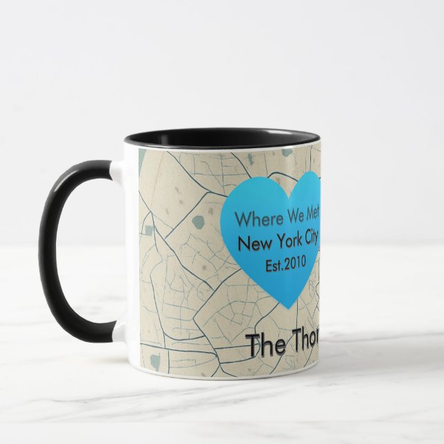 Lyxig Personlig Kartpresent Klassisk Mugg, 11 oz Mugg (Vänster)