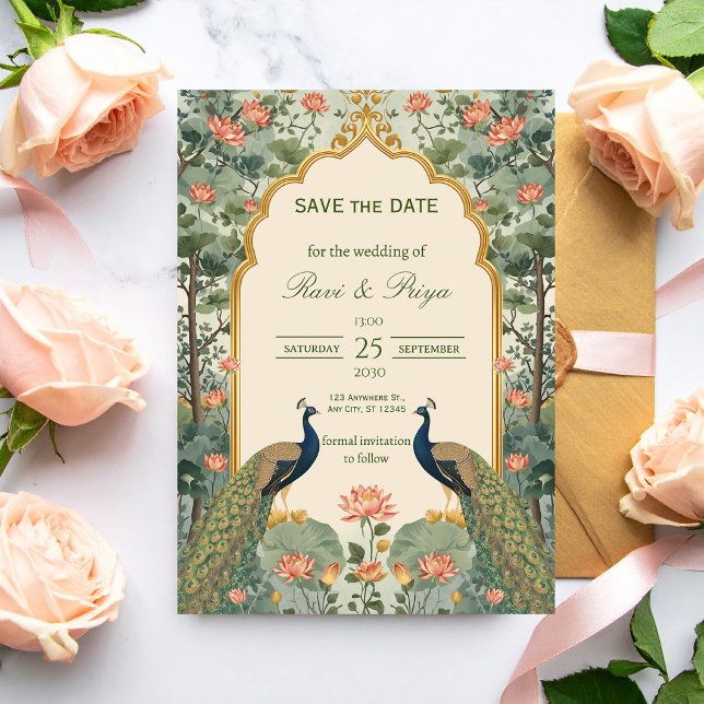 Lyxig Pichwai Indisk Bröllops "Save the Date" (Skapare uppladdad)