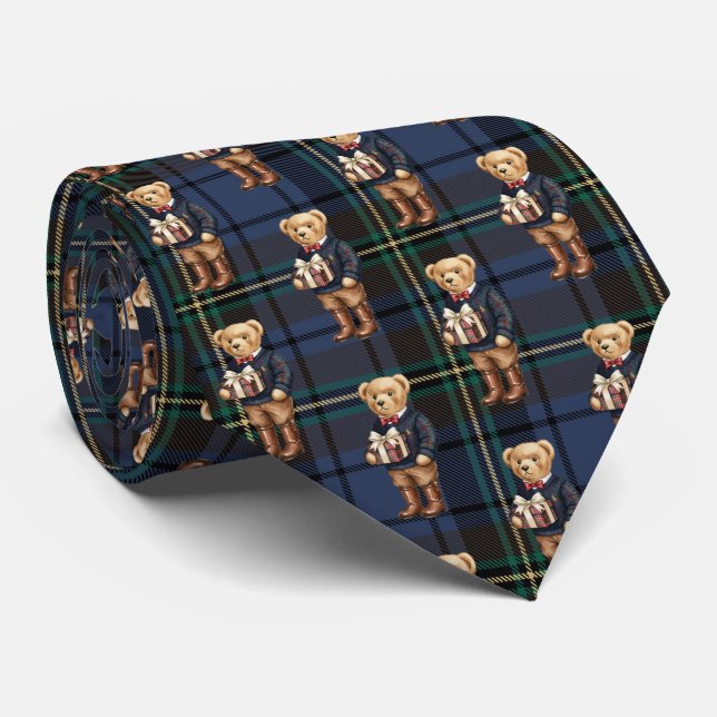 Lyxig Plaid Jul Teddybjörn Slips (Rullad)