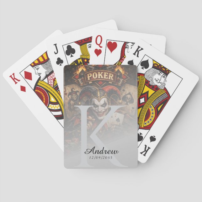 Lyxig Poker Joker King Kort Design, Anpassad  Casinokort (Baksidan)