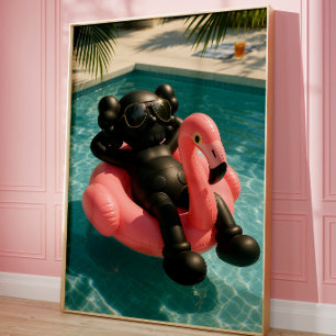 Lyxig Poolstämning Affisch Sommarflamingo