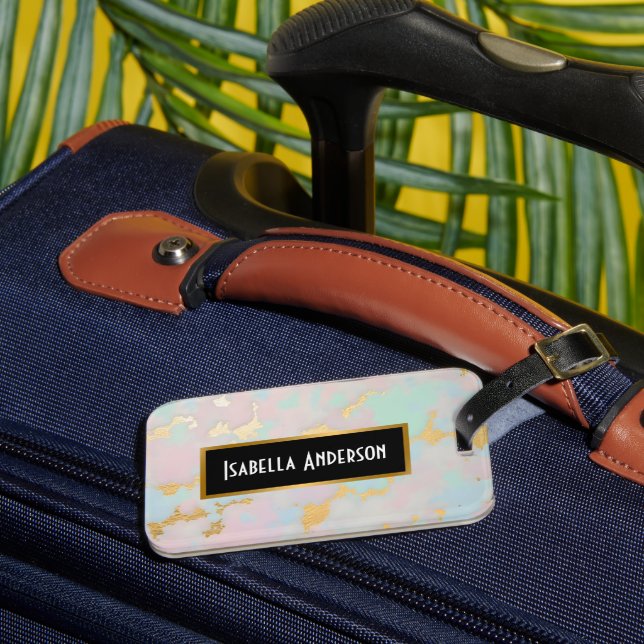Lyxig Populär Rosa Rosa Mint Guld Kollektion Bagagebricka (Framsida Insitu 3)