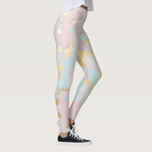 Lyxig Populär Rosa Rosa Mint Guld Kollektion Leggings