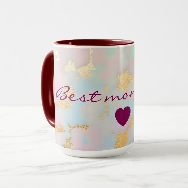 Lyxig Populär Rosa Rosa Mint Guld Kollektion Mugg (Framsida vänster)