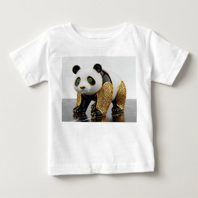 Lyxig porslins panda med guldfiligran t shirt (Framsida)