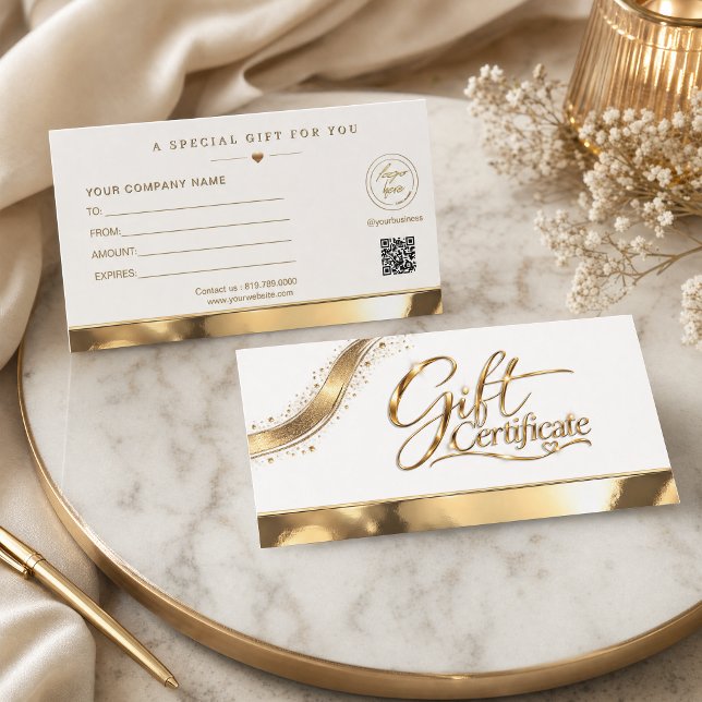 Lyxig presentkortsguld – Elegant metallisk (Luxury Gold Gift Certificate – Elegant Metallic)