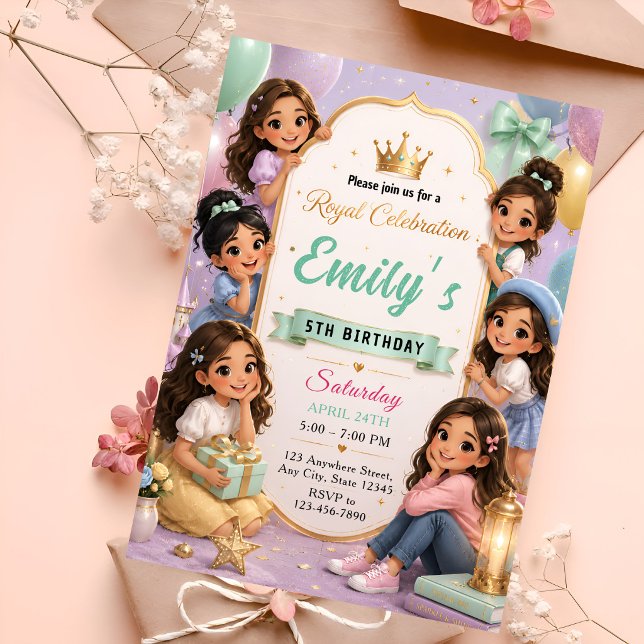 Lyxig Prinsessfest Inbjudningar (Skapare uppladdad)
