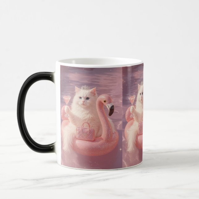 Lyxig Prinsesskatt på Rosa Flamingo Poolflotte    Magisk Mugg (Vänster)