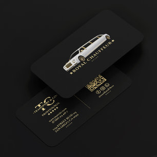 Lyxig Privat Chaufför Vit Limousine Visitkort