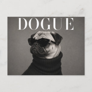 Lyxig Pug Hund Porträtt Vykort