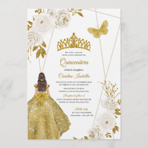 Lyxig Quinceanera-Anpassningsbar Quinceanera-desig Inbjudningar