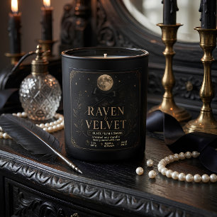 Lyxig Raven & Velvet Halloween-ljus Fyrkantigt Klistermärke