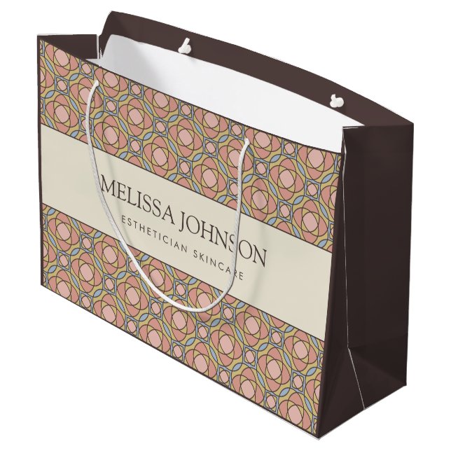 Lyxig Retro Geometrisk Hudvårdsgåvpåse (Baksidan Vinklad)