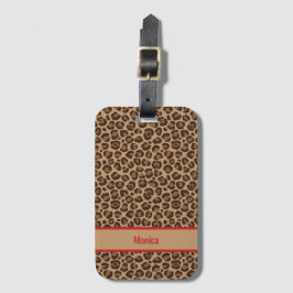 Lyxig röd med leopardtryck bagagebricka