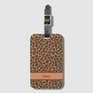 Lyxig röd med leopardtryck bagagebricka