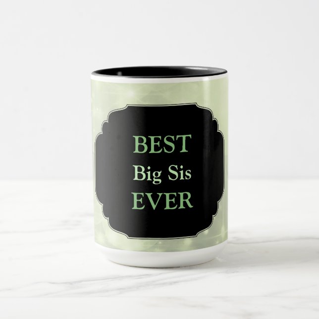 Lyxig Rosa 'Bästa stora syster någonsin' design Mugg (Center)