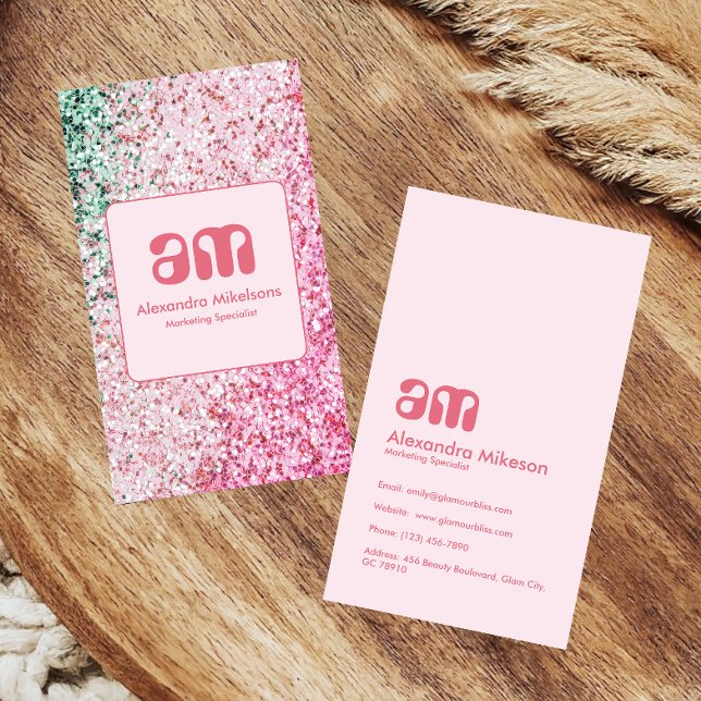 Lyxig Rosa Feminint Varumärke Visitkort (Skapare uppladdad)