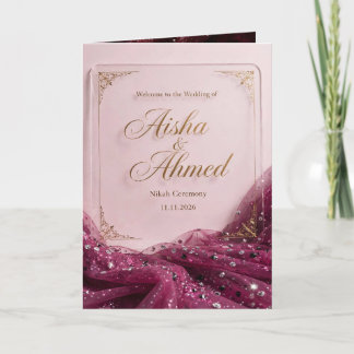 Lyxig Rosa Guld Glitter Nikah Inbjudan
