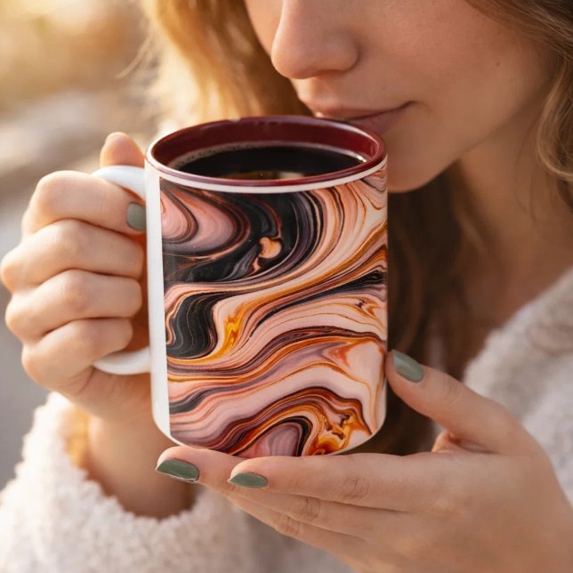 Lyxig rosa & guldmarmor kaffemugg – Elegant Ae (Skapare uppladdad)