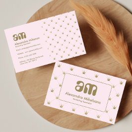 Lyxig Rosa Kronjuvel Visitkort