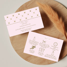 Lyxig Rosa Kvinnlig Kronljusvård Visitkort