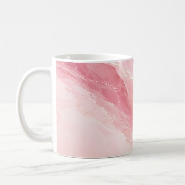 Lyxig Rosa Rosenkvarts Marmor Kaffemugg (Vänster)