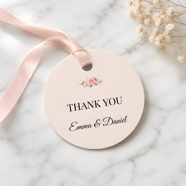 Lyxig Rosafärgad Rokoko Bröllop Gåvor Etiketter (Wedding favor tag for the Rococo collection)