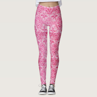 Lyxig rosasnöredamasker leggings