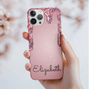 Lyxig Roséguld Droppande Glitter