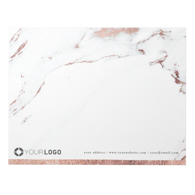 Lyxig roséguld marmor personlig brevpapper anteckningsblock (Framsida)