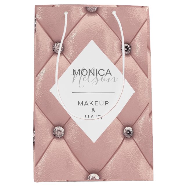 lyxig roséguld tuffad monogramprodukt (Framsidan)