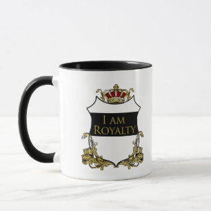 Lyxig Royal Crown Crest Guld Sköld Djärv Regent Mugg
