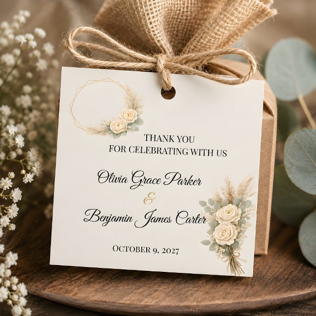 Lyxig Rustik Blommig Bröllop Gåvor Etiketter (Part of the luxury rustic wedding theme collection, favor tag)