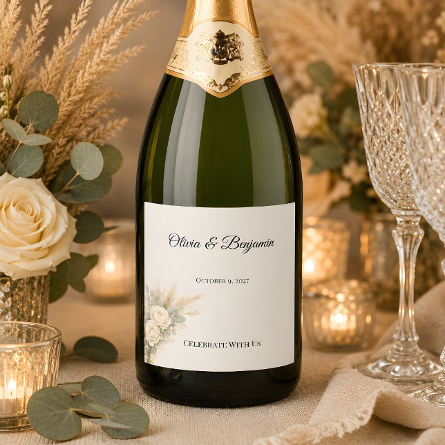 Lyxig Rustik Bröllop (Part of the luxury rustic wedding theme collection, wine label)