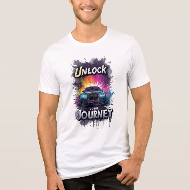 Lyxig sedan Graffiti Elegans Hastighet Konst T Shirt (Framsida)