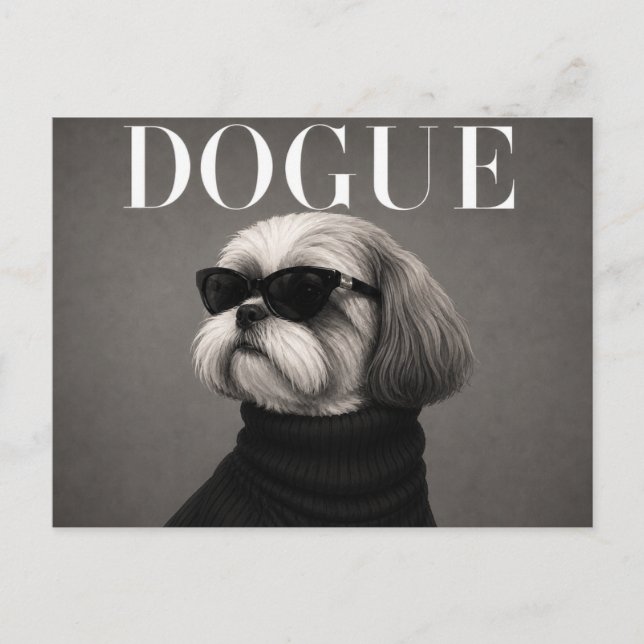 Lyxig Shih Tzu Hundporträtt Vykort (Framsida)